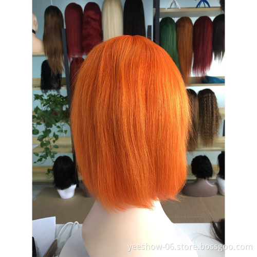 Wholesale factory blunt cut bob wig cheap price human hair short bob wig Virgin Brazilian  Human Hair lace front Wig